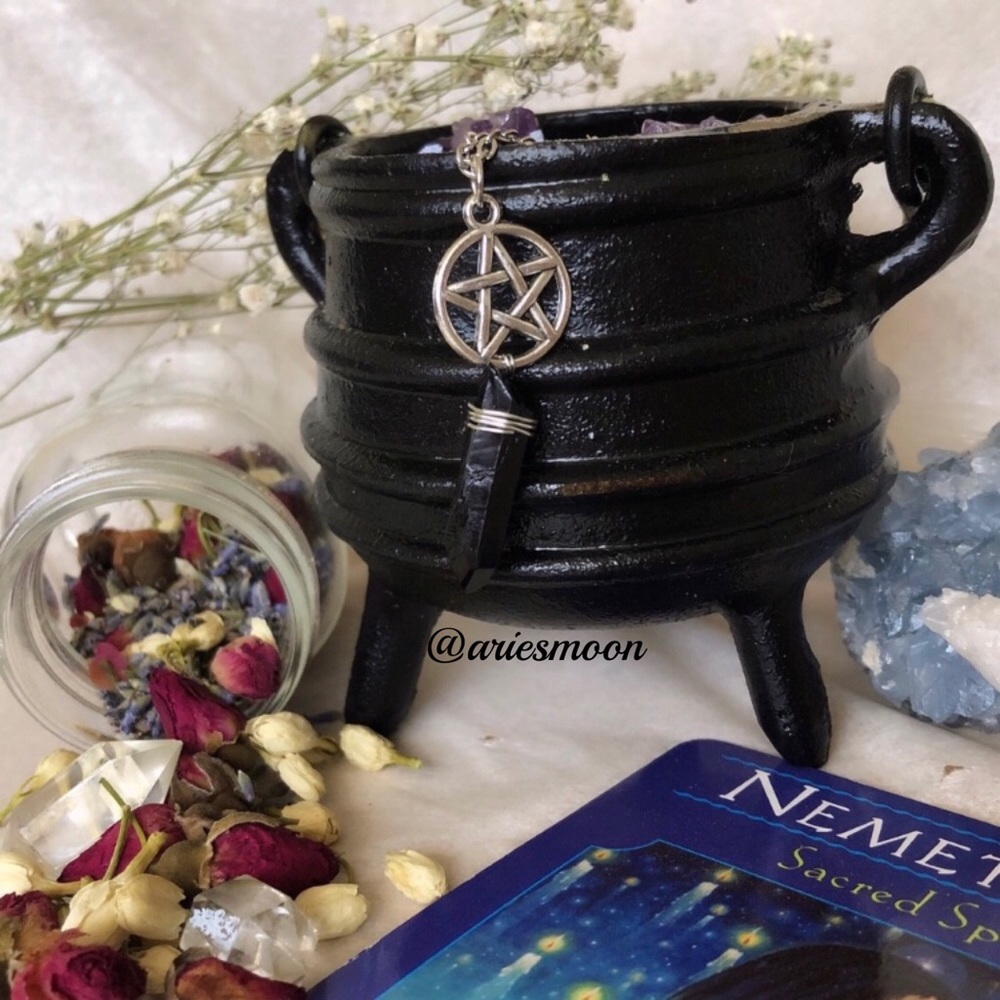 Wire Wrapped Black Tourmaline Pentacle Necklace - Picture 2 of 7
